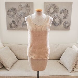 Chico's Metallic Knit Sleeveless Cotton Tank size Medium (Chico's size 1)